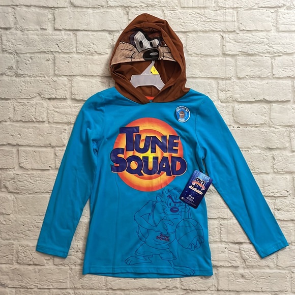 Space Jam 2 Piece Boys Tune Squad Tazmanian Devil Hoodie Pants Outfit Set Size 8 - Picture 2 of 16